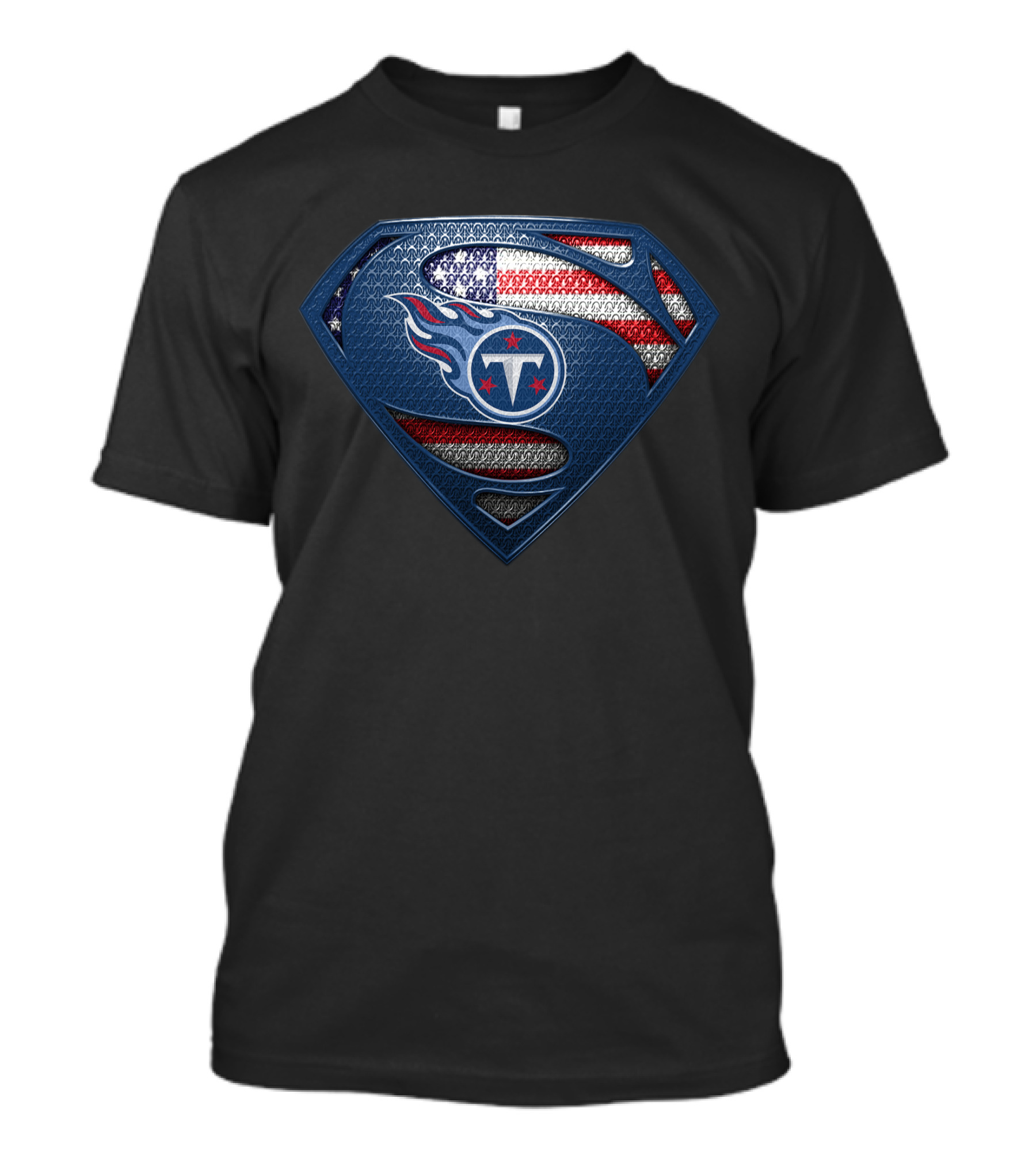 Tennessee Titans Superman Shield American Flag T-Shirt