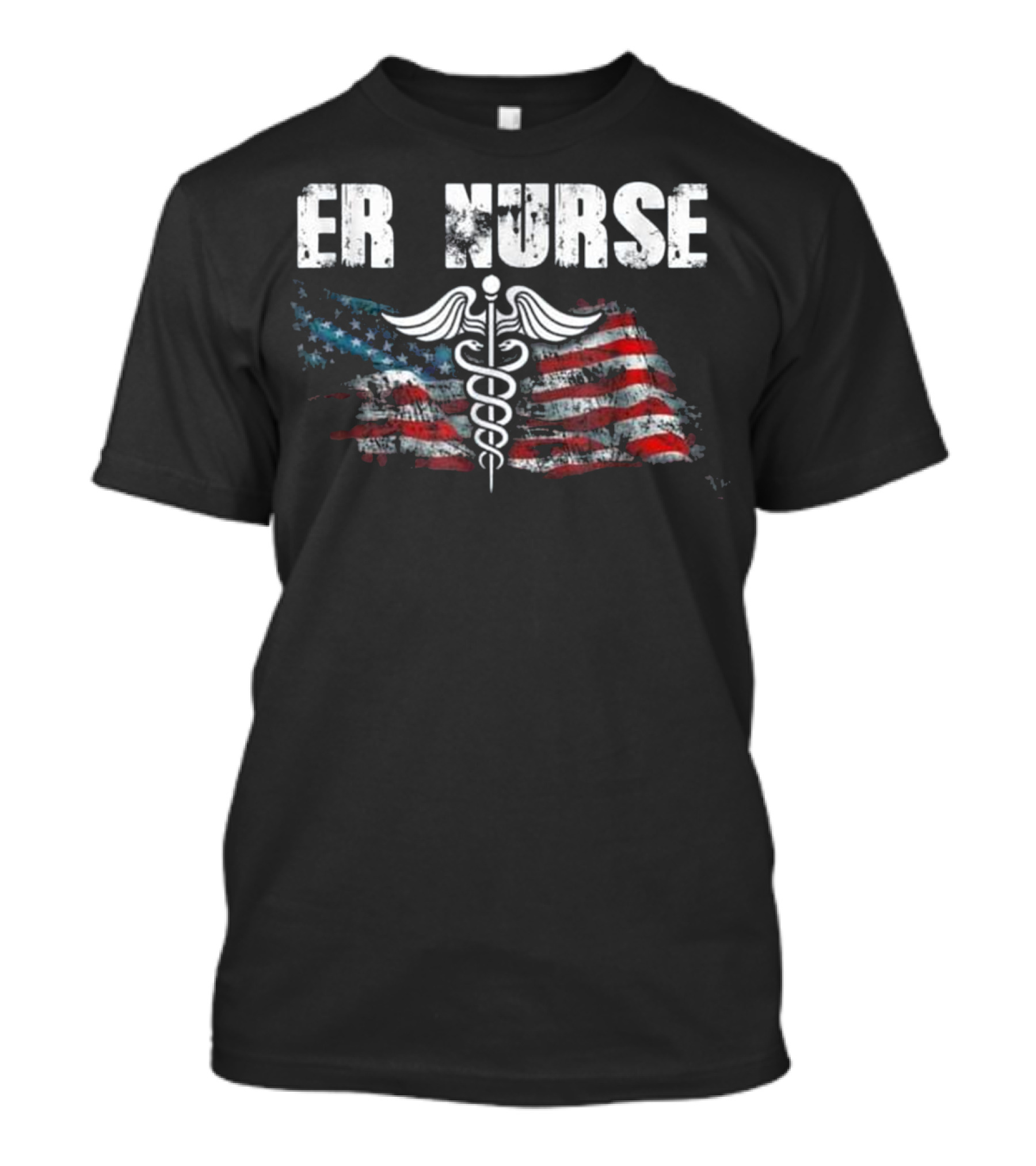 American Flag ER Nurse Caduceus T-Shirt