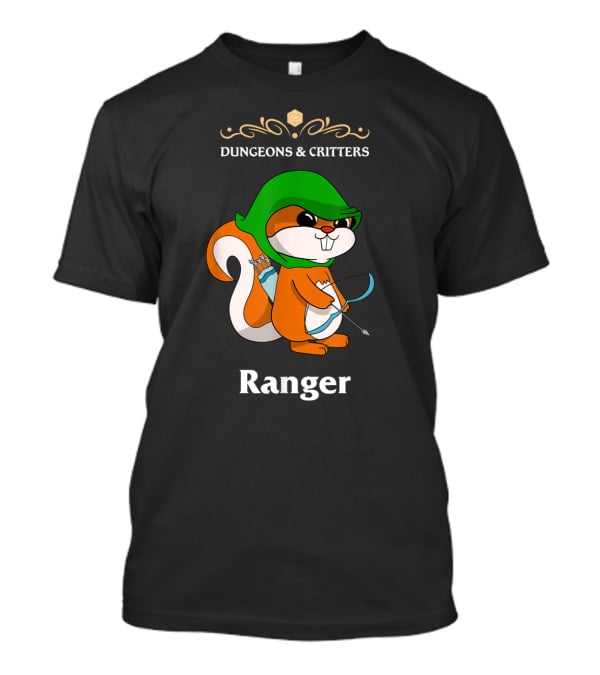 Dungeons And Critters Squirrel Ranger Bow And Arrows T-Shirt