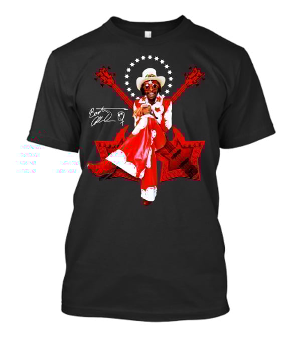 Bootsy Collins Funk Bass Star Double Guitar Red Suit T-Shirt