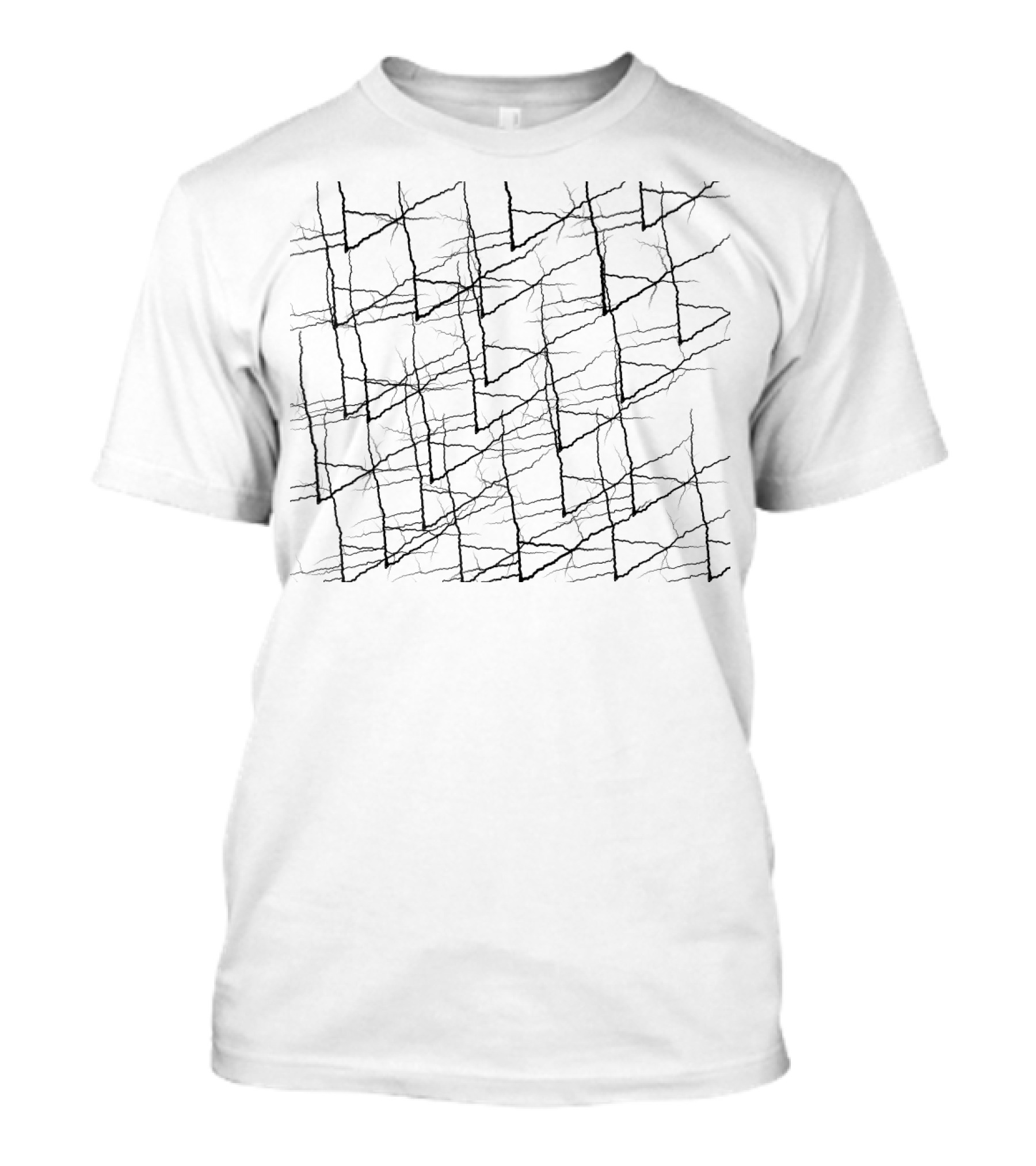 Enissay Dark Blue Abstract Geometric Crisscross Lines T-Shirt