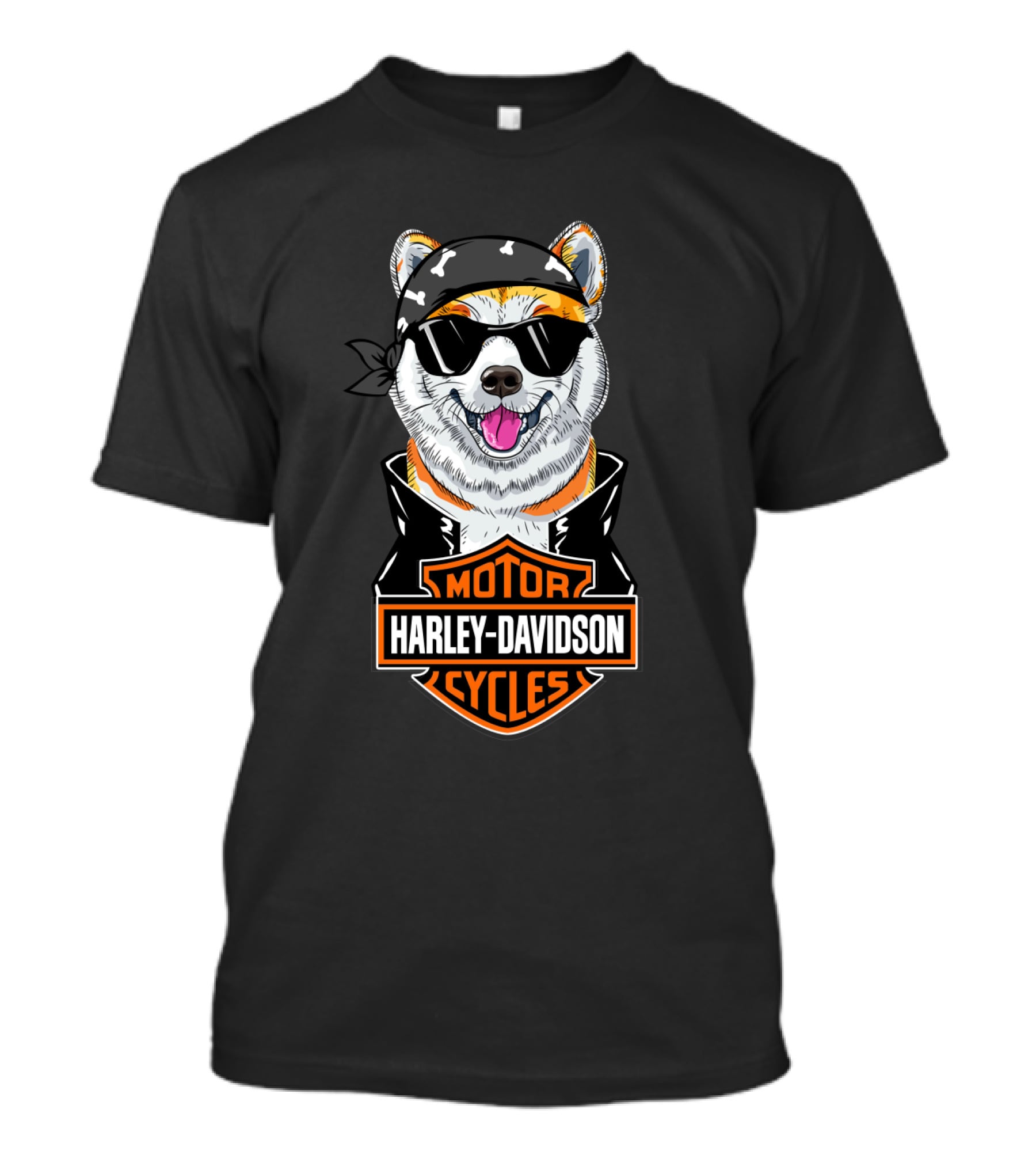 Harley Davidson Akita Dog Motorcycles T-Shirt