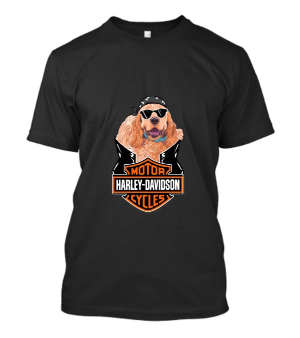 American Cocker Spaniel Harley Davidson Motorcycles Biker T-Shirt