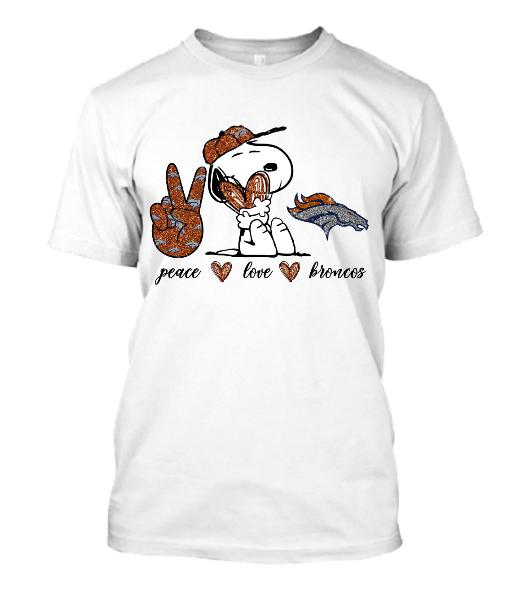 Peace Love Denver Broncos Snoopy NFL Fan T-Shirt