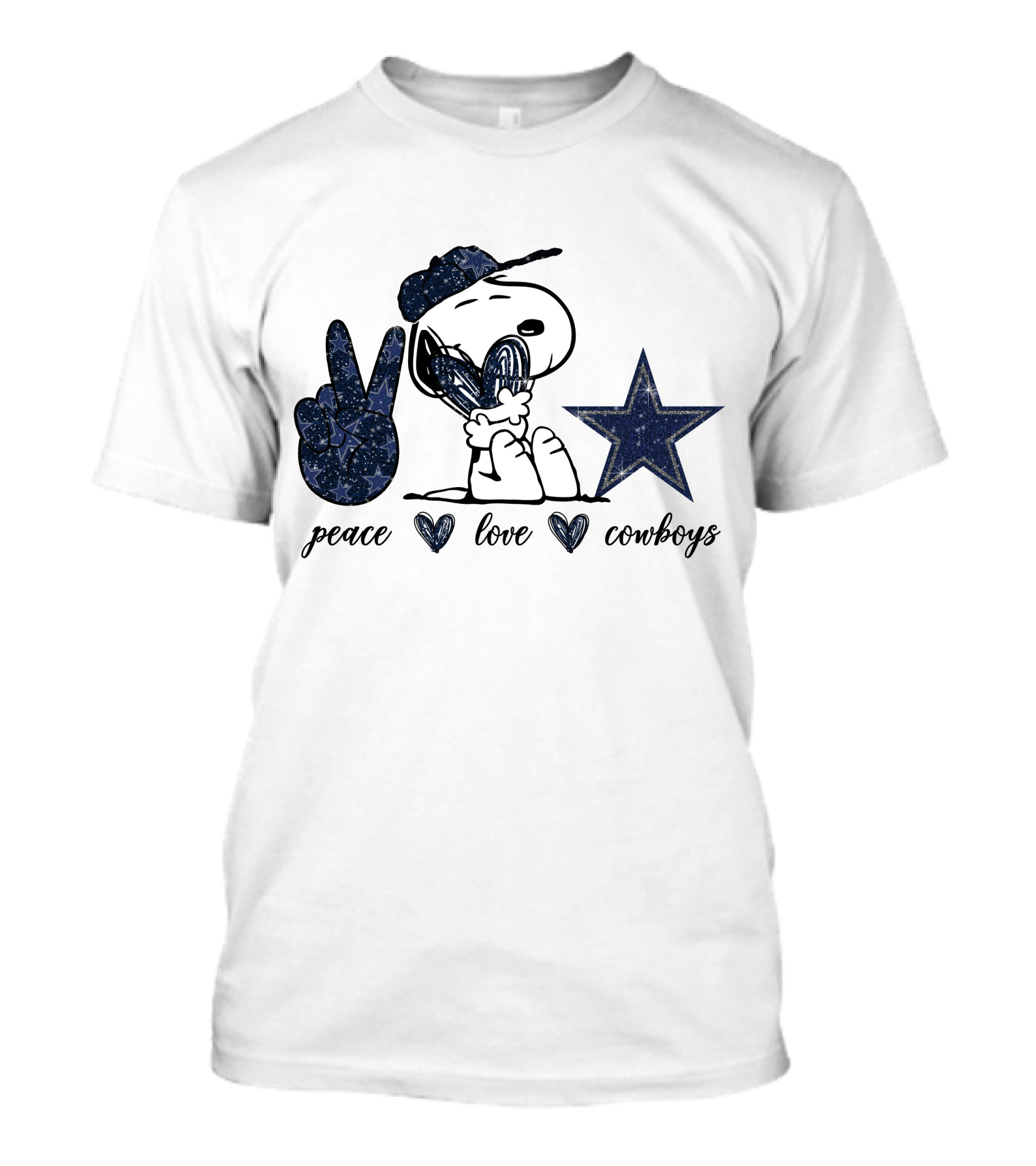 Peace Love Dallas Cowboys Snoopy Star T-Shirt