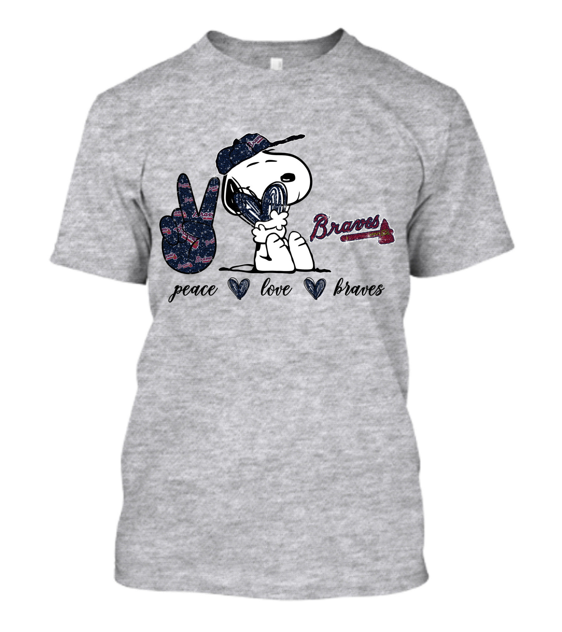 Peace Love Braves Snoopy Fan T-Shirt