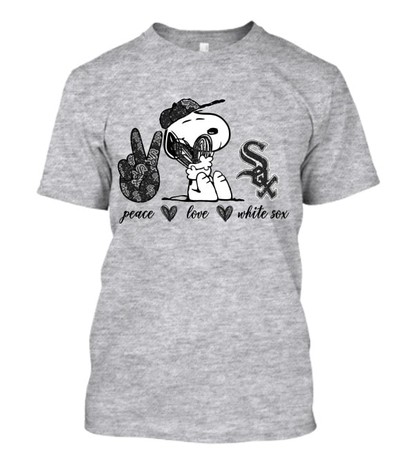 Peace Love Chicago White Sox Snoopy Baseball Fan T-Shirt
