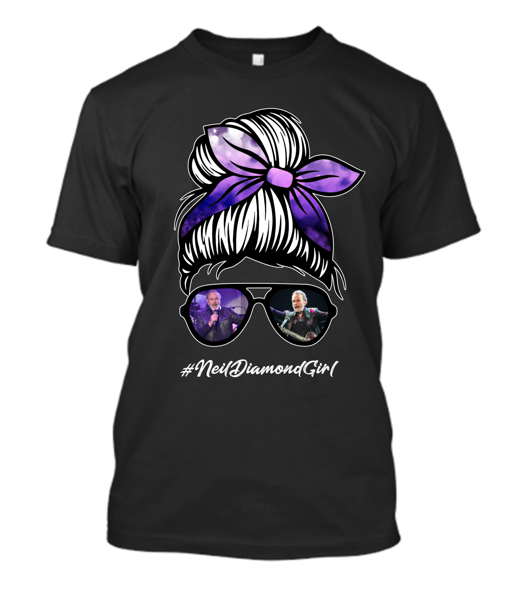 NeilDiamondGirl Purple Bandana Sunglasses T-Shirt