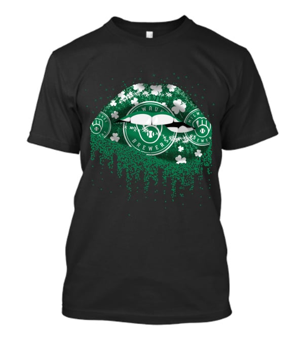 Milwaukee Brewers Green Lips Clover T-Shirt