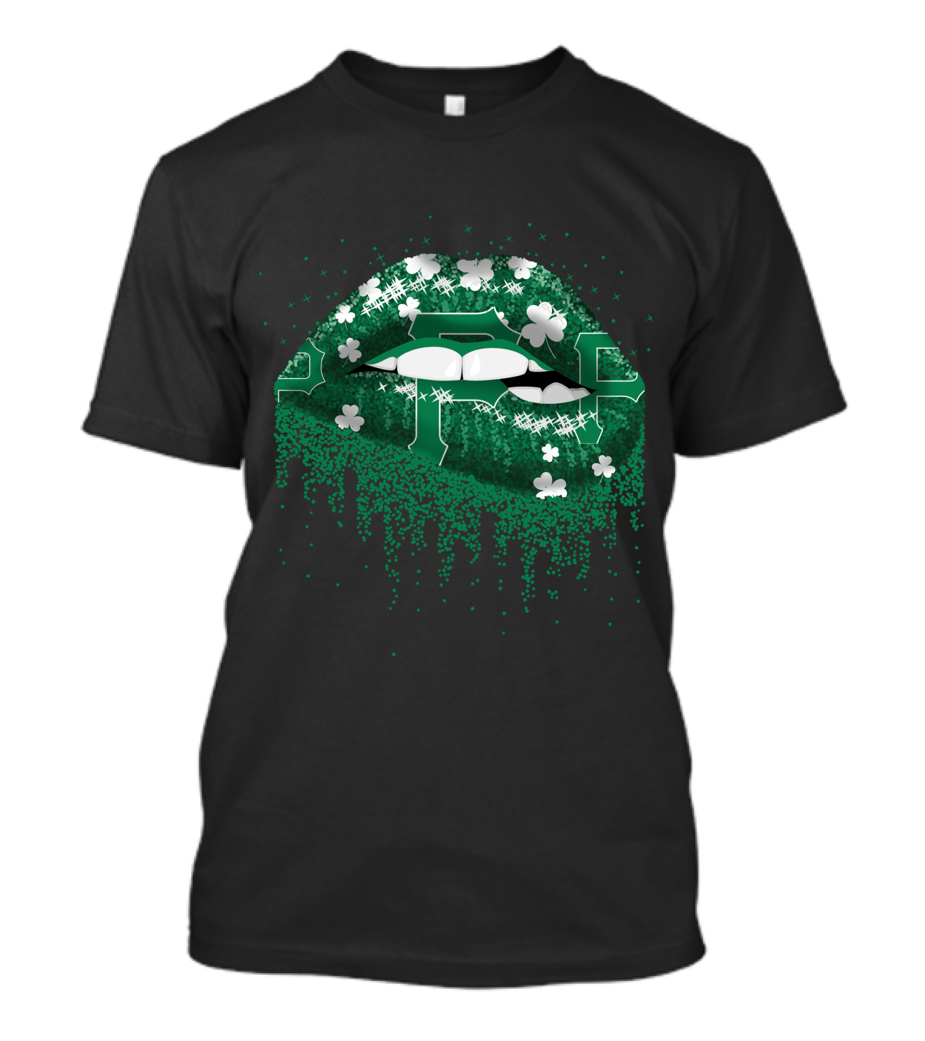 Pittsburgh Pirates Shamrock Glitter Lips St. Patrick's Day T-Shirt