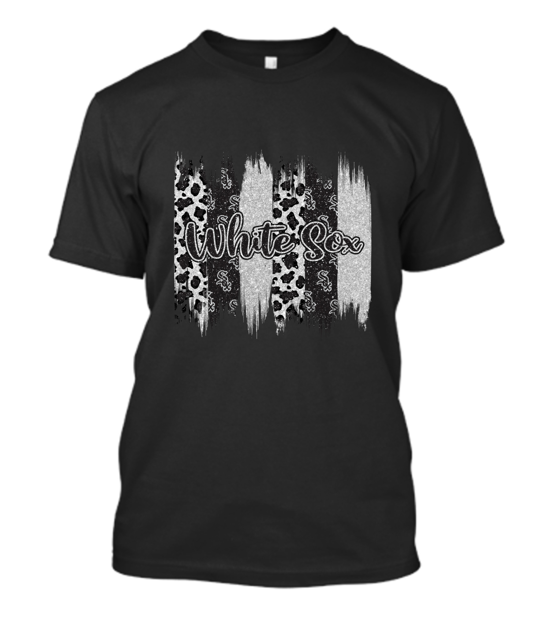 White Sox Brushstroke Leopard Paisley Stripes T-Shirt