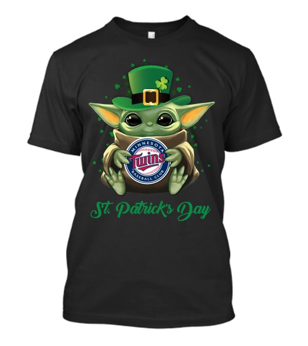 St. Patrick's Day Minnesota Twins Baby Yoda Baseball Club T-Shirt