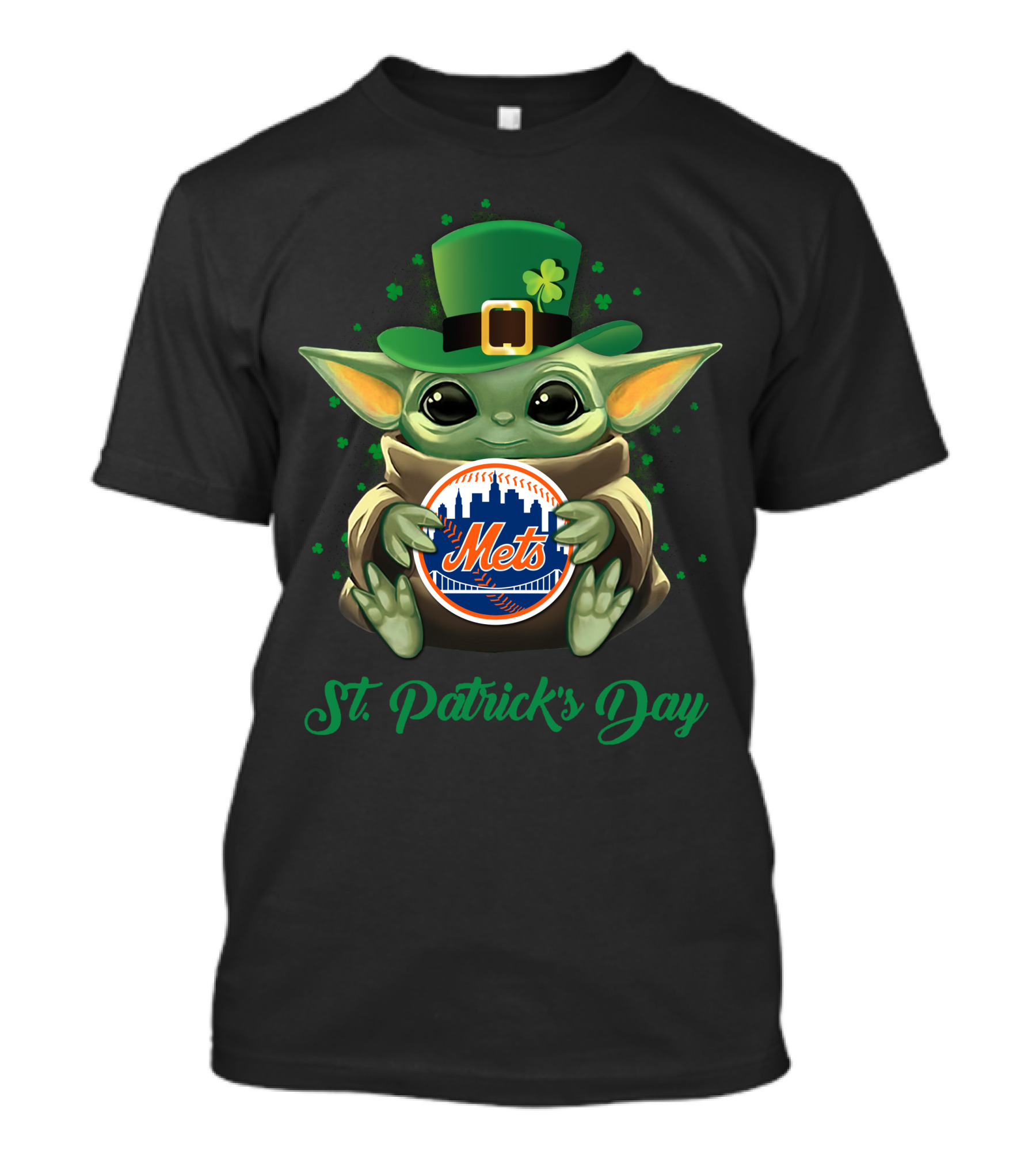 St. Patrick's Day New York Mets Baby Yoda T-Shirt