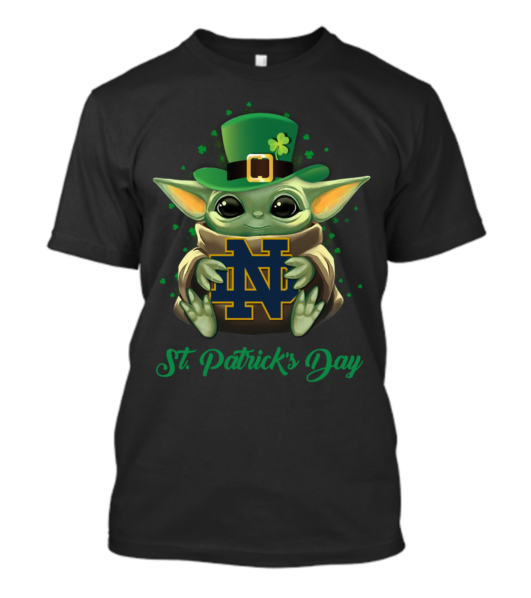 St. Patrick's Day Notre Dame Fighting Irish Baby Yoda T-Shirt