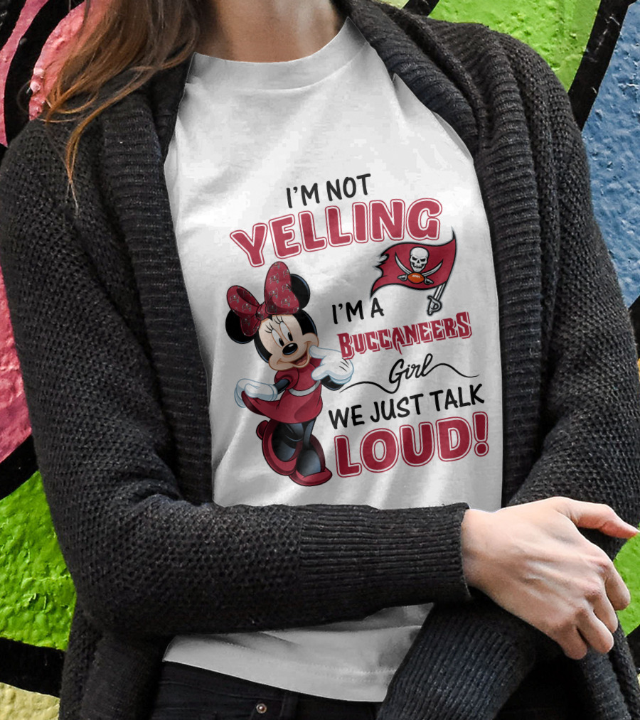 Tampa Bay Buccaneers Minnie Mouse Yelling Girl Loud  T-Shirt