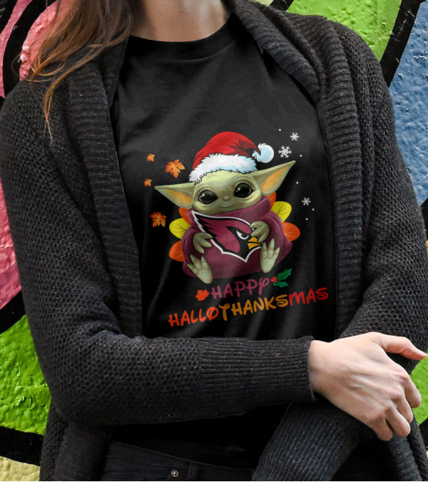 Arizona Cardinals Baby Yoda Happy Hallothanksmas 505 L1PTT T-Shirt