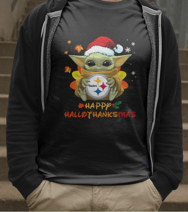 Happy Hallothanksmas Pittsburgh Steelers Baby Yoda 505 L1PTT T-Shirt
