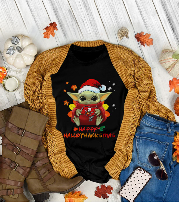 Happy Hallothanksmas Tampa Bay Buccaneers Baby Yoda 505 L1PTT T-Shirt
