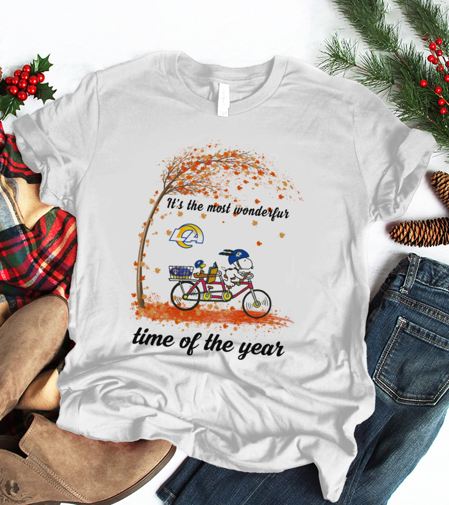 It's The Most Wonderful Time Of The Year Los Angeles Rams Snoopy Autumn T-Shirt