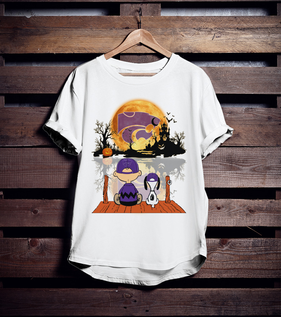 Kansas State Wildcats Halloween Moon Peanuts T-Shirt