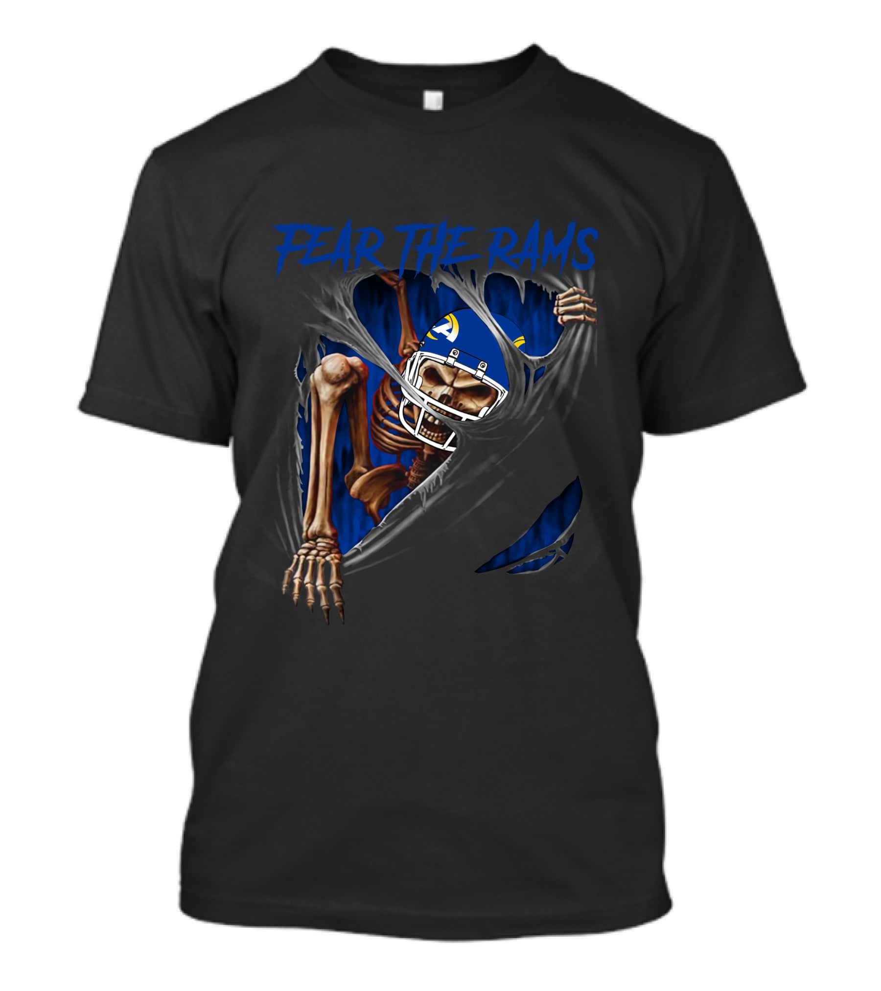 Los Angeles Rams Fear The Rams 515NFL L1MTH Skeleton Helmet Image T-Shirt