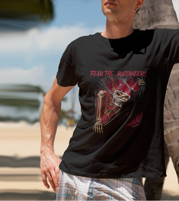 Fear The Buccaneers Skeleton Football Helmet Tampa Bay Buccaneers 515NFL L1MTH T-Shirt