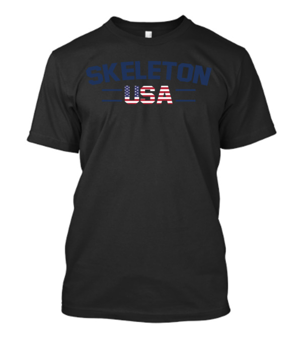 SKELETON USA Flag Winter Sports T-Shirt