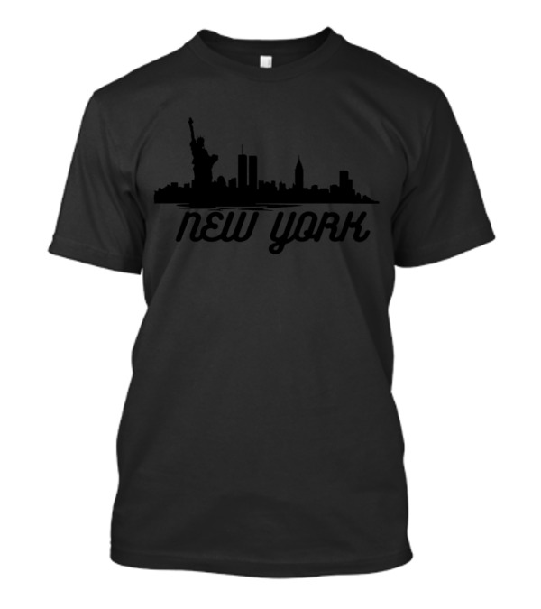 New York City Skyline Statue Of Liberty Twin Towers T-Shirt