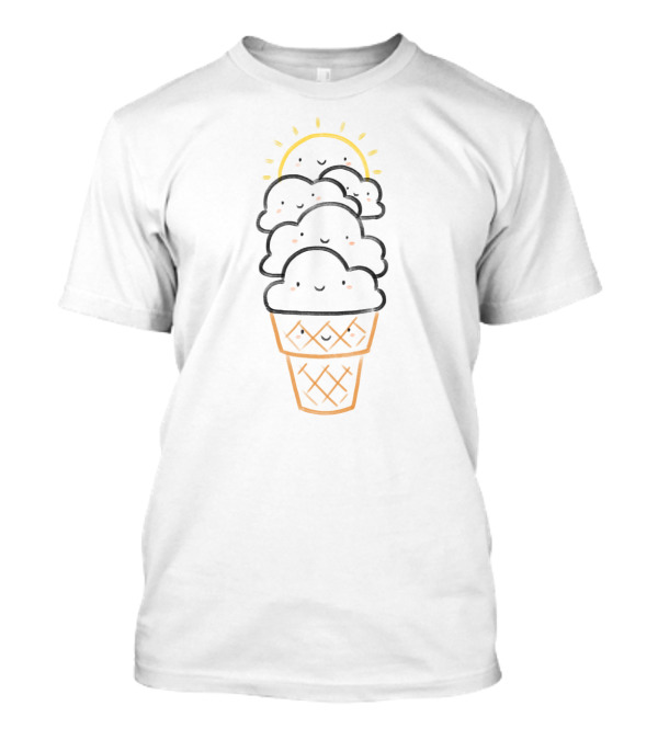 Everyday Is Like Sundae Happy Smiling Ice Cream Cone With Sun T-Shirt