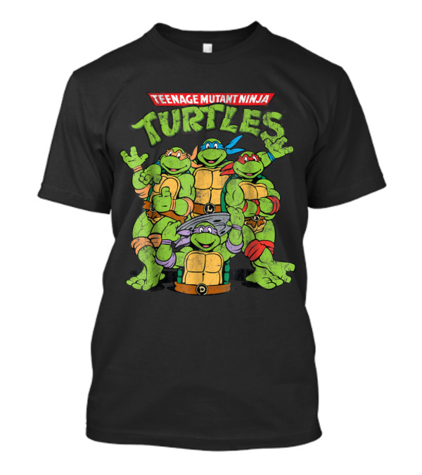 Teenage Mutant Ninja Turtles Retro Group Pose T-Shirt