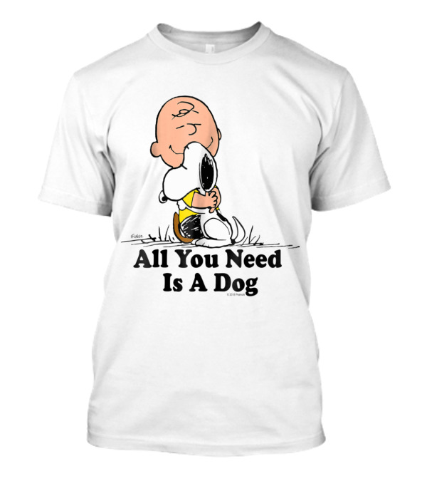 Peanuts Snoopy All You Need Is A Dog Charlie Brown Hugging T-Shirt