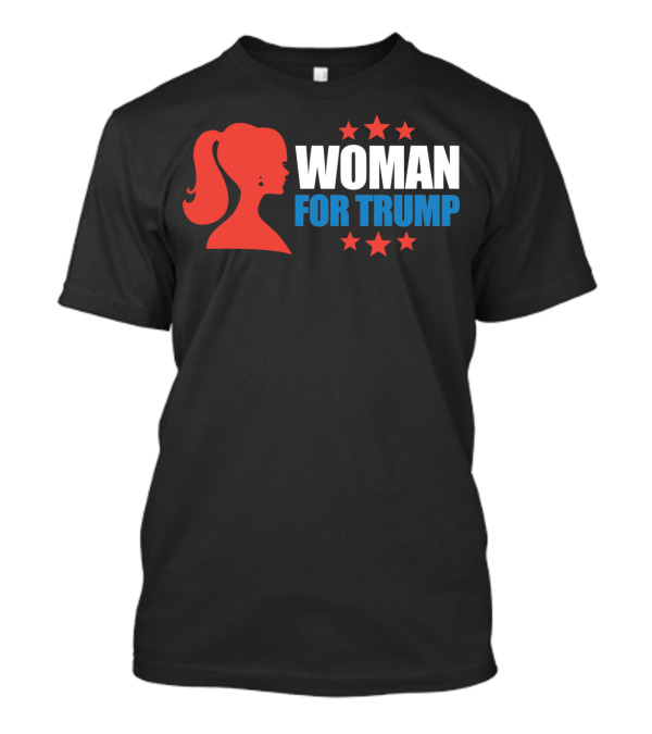 WOMAN FOR TRUMP Red Silhouette Star T-Shirt
