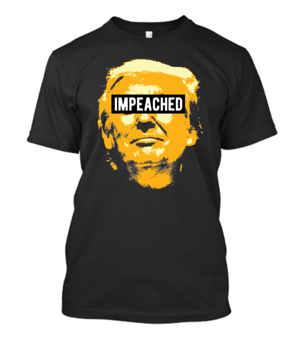 Impeached Donald Trump Face In Bold Yellow And Black T-Shirt