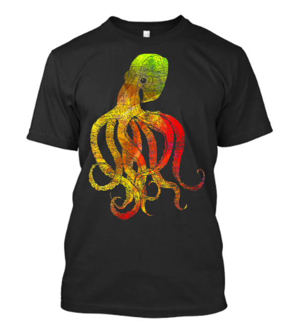 Colorful Multihued Octopus With Gradient Tentacles T-Shirt