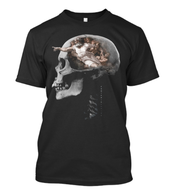Creation Of Adam Michelangelo Sistine Skull Esoteric Empire T-Shirt