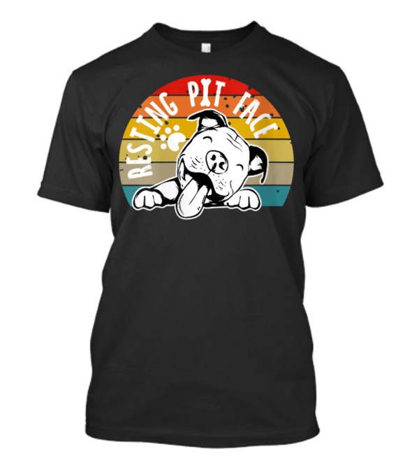 Resting Pit Face Dog Pitbull Paw Print Great T-Shirt