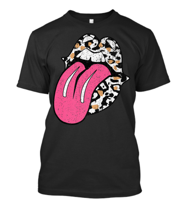Cheetah Lips Pink Tongue Vintage Trendy Animal Iconic T-Shirt
