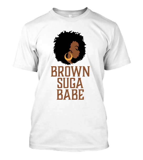 Brown Suga Babe Afro Woman Silhouette African American T-Shirt