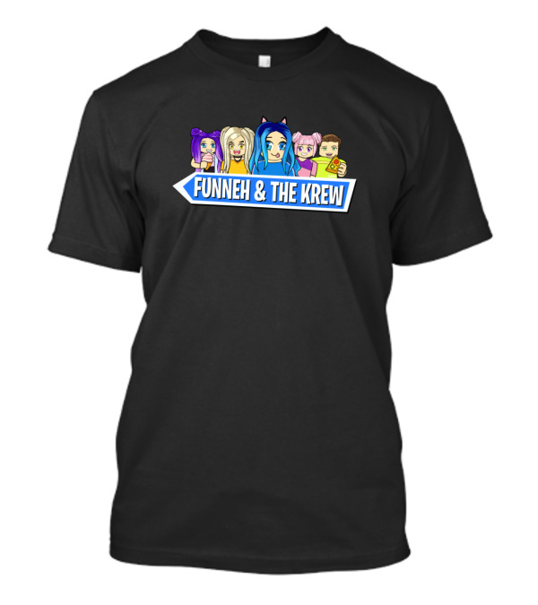 Funneh And The Krew Roblox Characters With Pizza And Stylish Hair T-Shirt