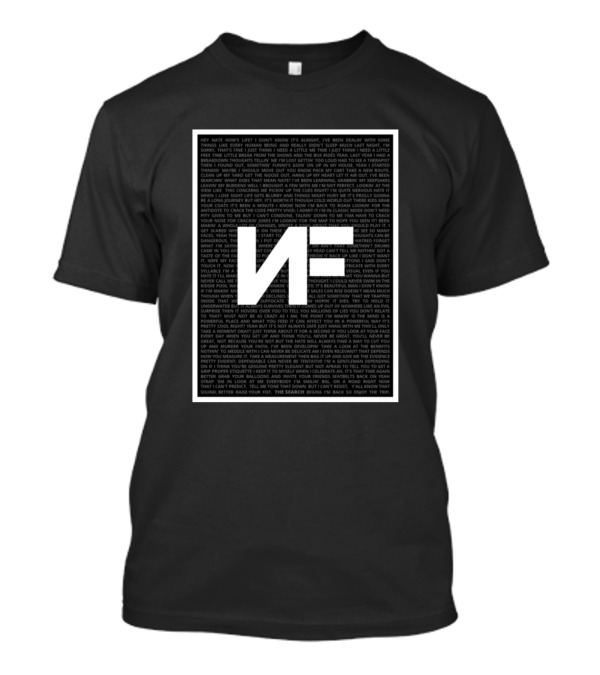 NF The Search Lyrics Block Black T-Shirt