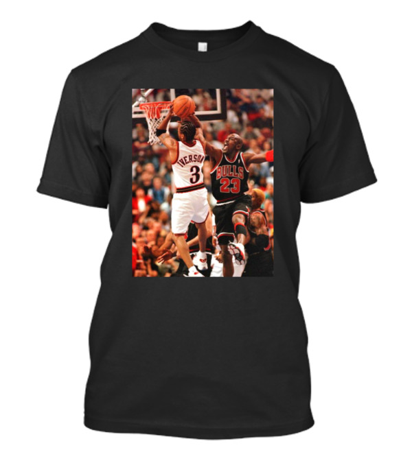 Michael Jordan 23 Bulls Vs Allen Iverson 3 Basketball Moment T-Shirt