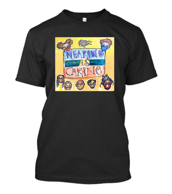 WEARING IS CARING Masked Faces Square T-Shirt