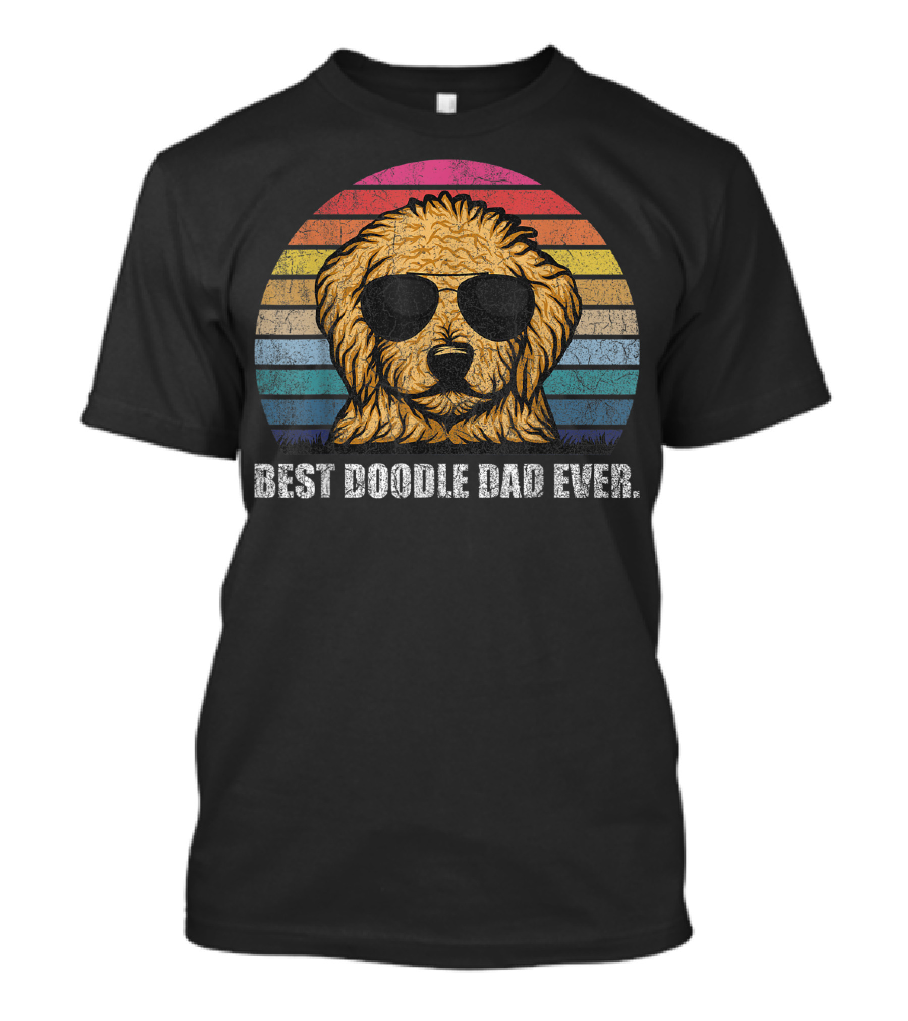 Best Doodle Dad Ever Vintage Style Retro Sunglasses Dog T-Shirt