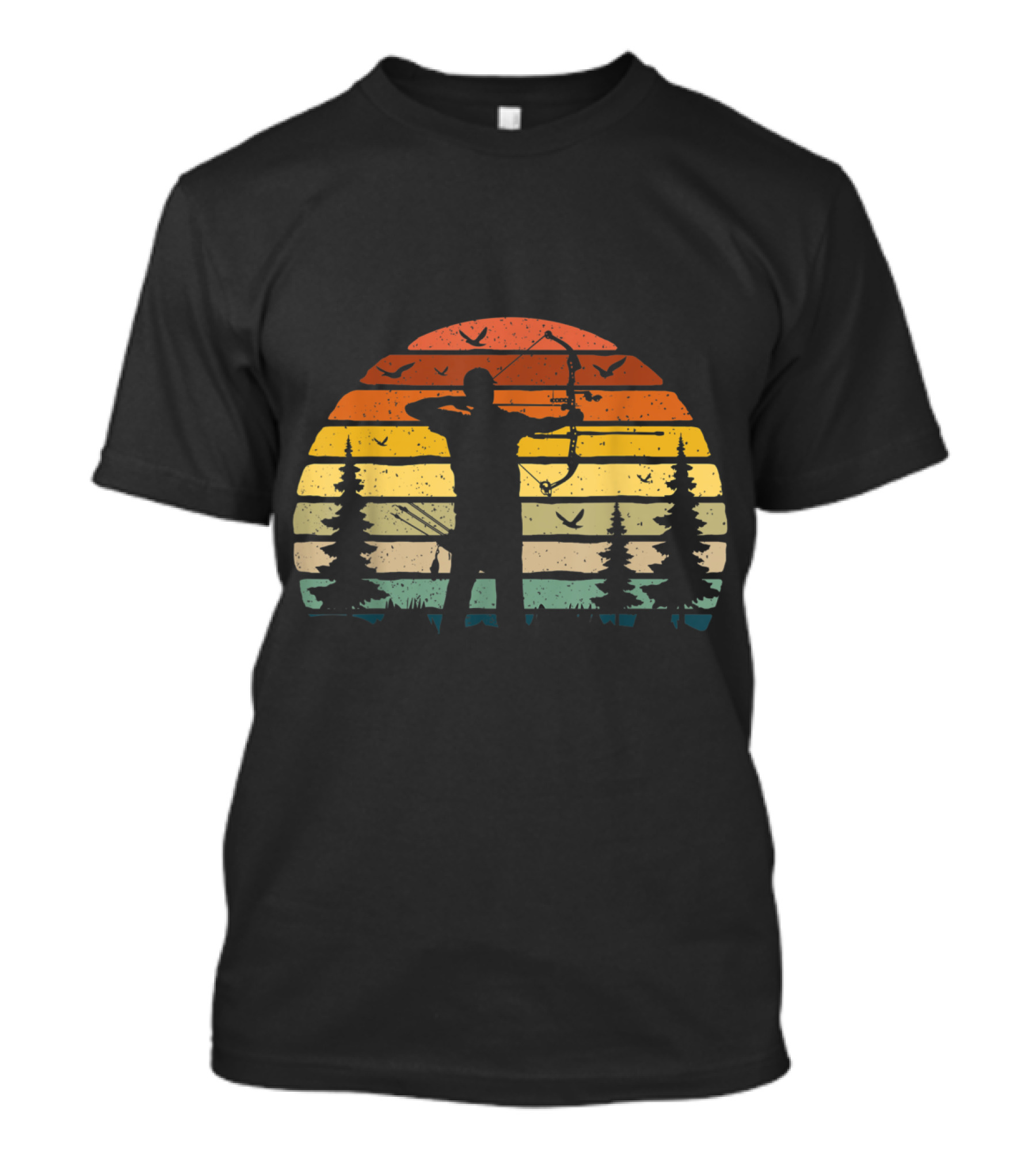 Archery Dad Daddy Archer Best Retro Sunset T-Shirt