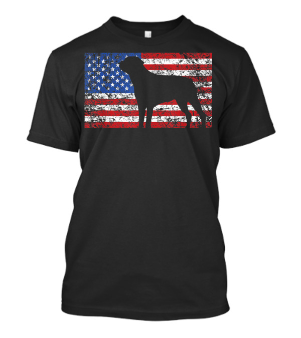 Rottweiler Dog Silhouette American Flag 4th Of July USA T-Shirt