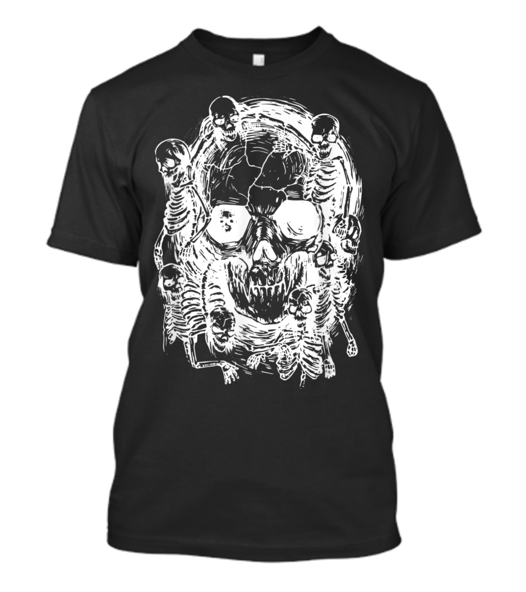 Happy Halloween Skeleton Skull Horror Scary Tattoo T-Shirt