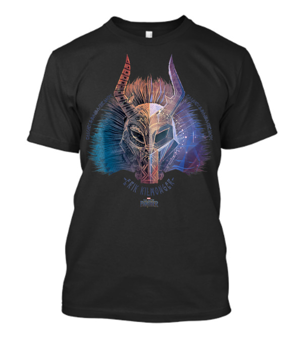 Marvel Black Panther Erik Killmonger Vibrant Tribal Mask Ombre T-Shirt