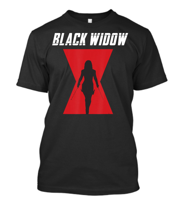 Black Widow Marvel Silhouette Red Hourglass T-Shirt