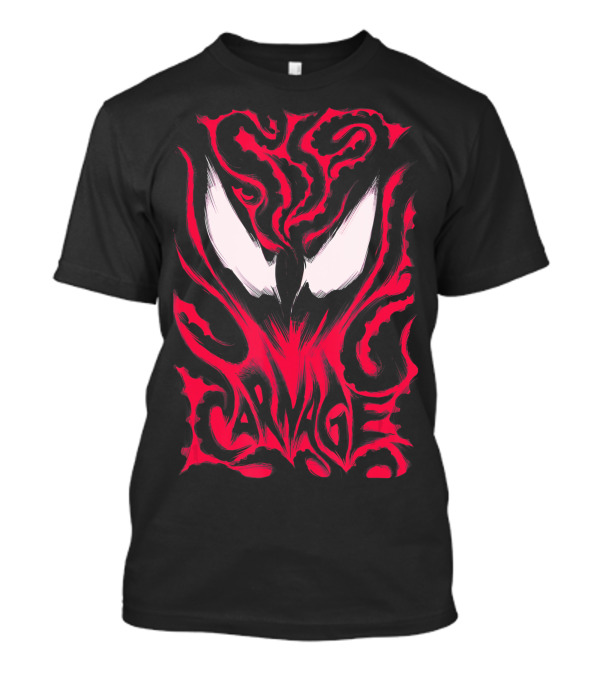 Carnage Evil Eyes Marvel Comics Villainous Red And White Face T-Shirt