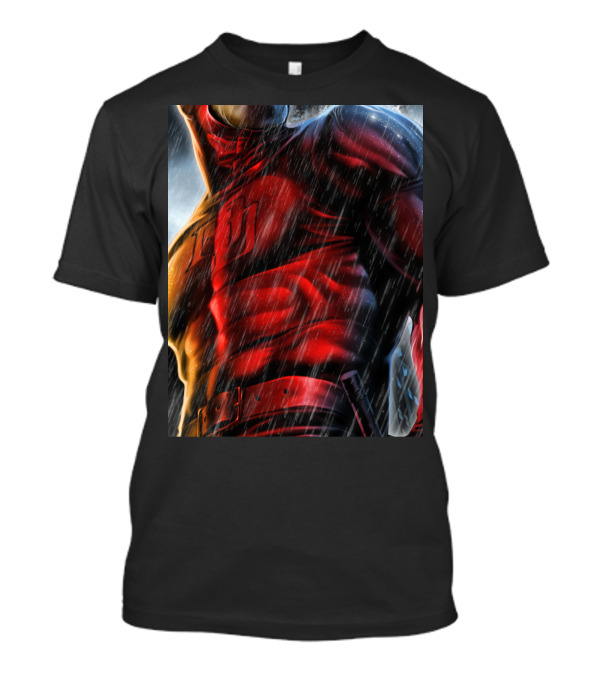 Marvel Daredevil Man Without Fear Epic Pose Red Costume In Rain T-Shirt